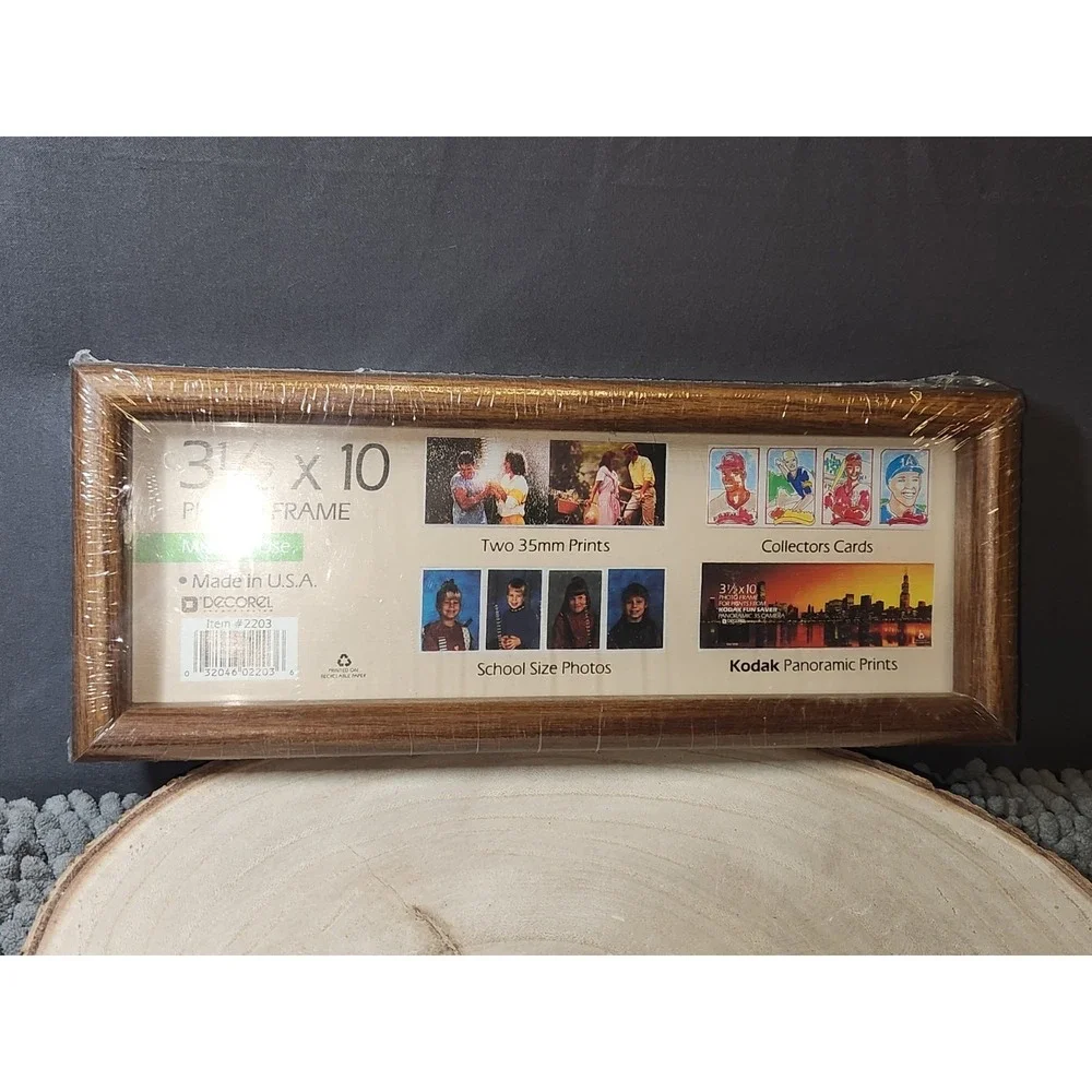 Vintage Decorel Panorama PICTURE Frame Wood New 3.5 x 10